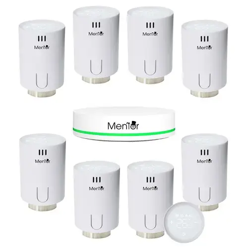 Kit Cap Termostatic si HUB Smart pentru calorifer Mentor TSZB801 8.1 ZigBee LCD