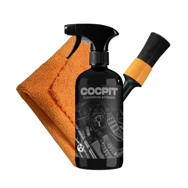 KIT COCPIT 500ML CURATARE INTERIOR PENSULA DETAILING SI LAVETA MICROFIBRA