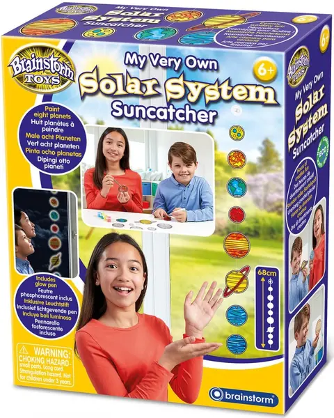 Kit creativ Brainstorm - Sistemul solar din sticlă colorată DIY
