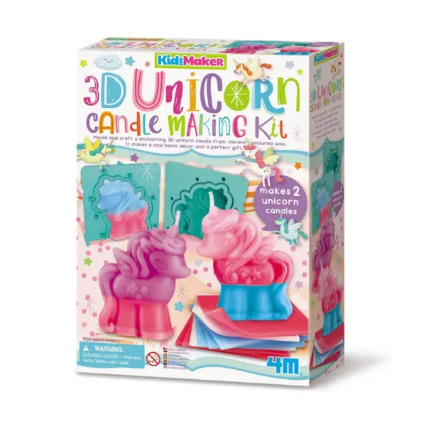 Kit creativ - Creeaza lumanari 3D cu unicorn KidzMaker