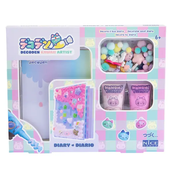 Kit creativ Decoden - Jurnal kawaii de decorat cu pasta colorata