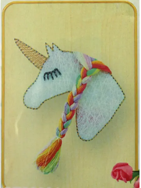 Kit creativ Em art - String Art cu baza din lemn, Mix, 21 x 30 cm