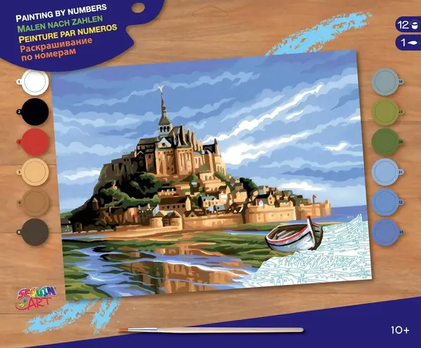 Kit de colorat după număr KSG Crafts - Mont Saint Michel, Franța