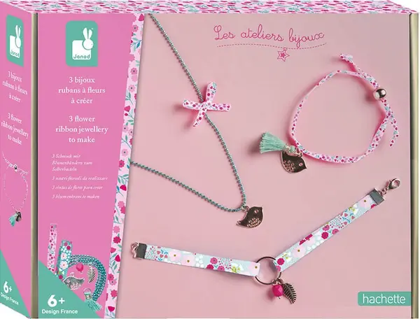 Kit de confectionare bijuterii Janod - Cu panglici colorate