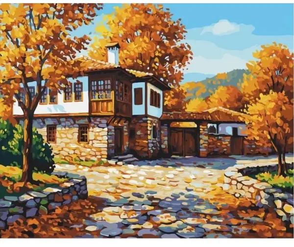 Kit de pictură după numere MagicArt - Toamna bulgărească (drepturi de autor), 40 x 50 cm