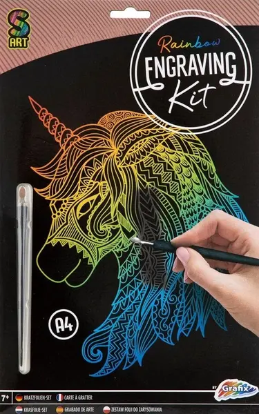 Kit de răzuit Grafix - unicorn, A4