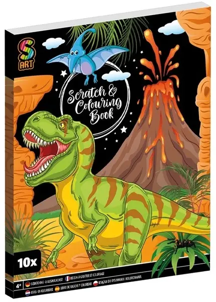 Kit de răzuit si desenat Grafix - Dinozaur