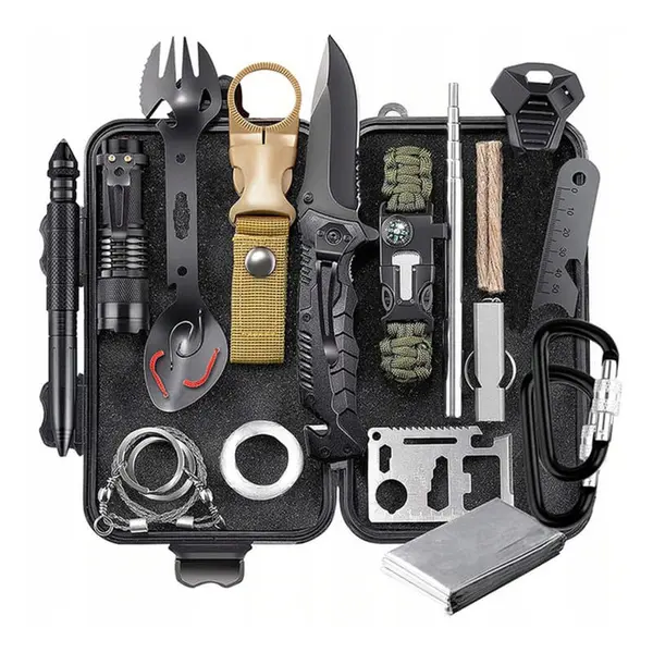 Kit de supravietuire DEPOX , Savivour Master, 20 elemente multifunctionale, negru