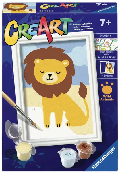 Kit de vopsea după număr Ravensburger CreArt -Leu sălbatic