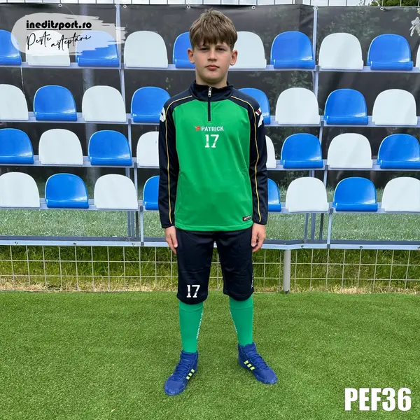 Kit echipament bluza fleece si bermude PATRICK EF36 XS, VERDE CU BLEUMARIN