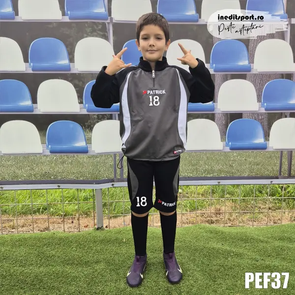 Kit echipament bluza fleece si bermude PATRICK EF37 3XS, NEGRU CU GRI
