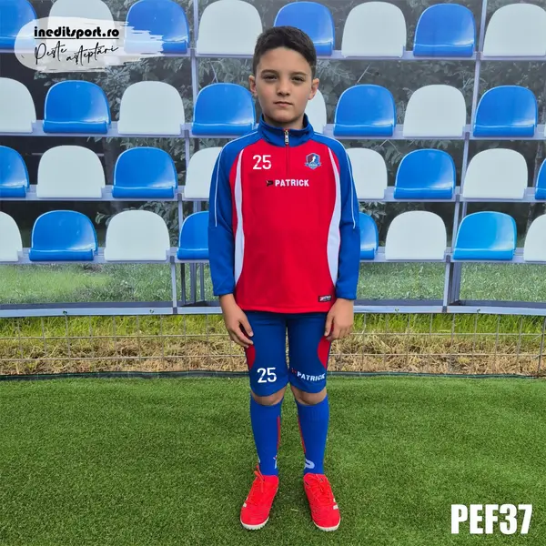 Kit echipament bluza fleece si bermude PATRICK EF37 ALBASTRU CU ROSU, S