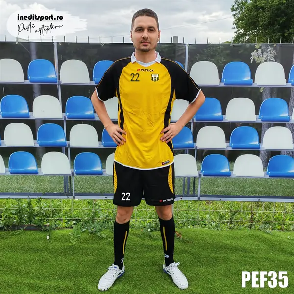 Kit echipament fotbal copii Patrick EF35 XL, GALBEN CU NEGRU