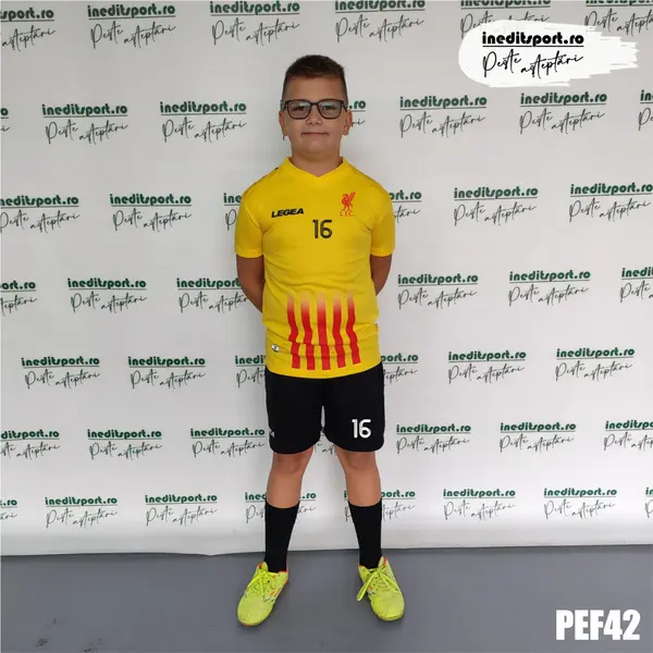 Kit echipament fotbal copii si adulti personalizat- PEF42 2XS, Galben