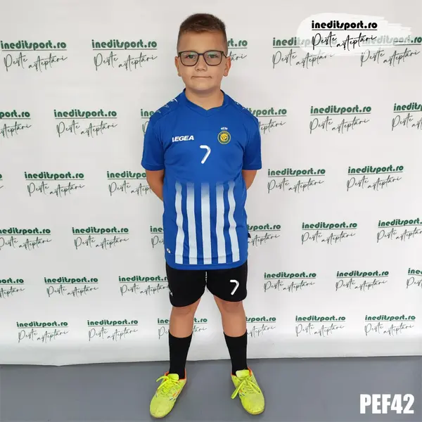 Kit echipament fotbal copii si adulti personalizat- PEF42 XS, Albastru