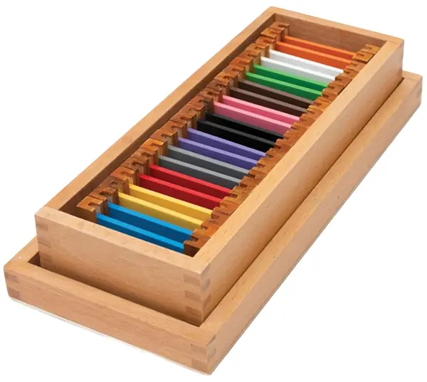 Kit educațional Nowa Szkola Montessori - Cutie cu plăci colorate №2, 22 piese