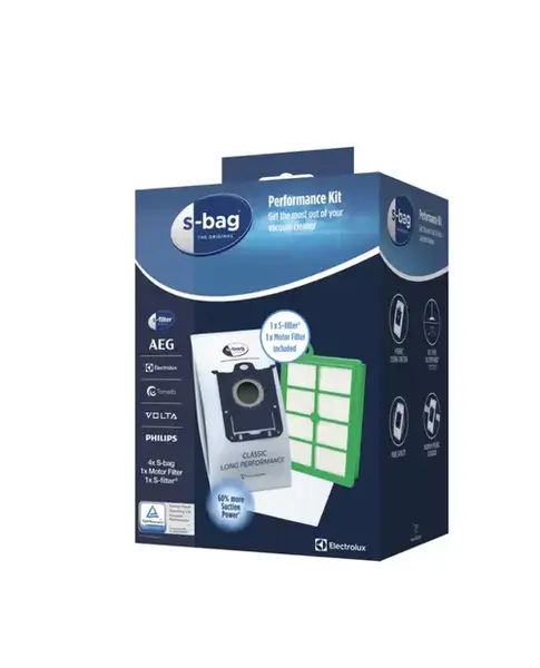 Kit Electrolux SRK201S Performance / Starter cu 4 saci s-bag classic long performance, 1 filtru S-filter® Hygiene nelavabil si 1 filtru motor