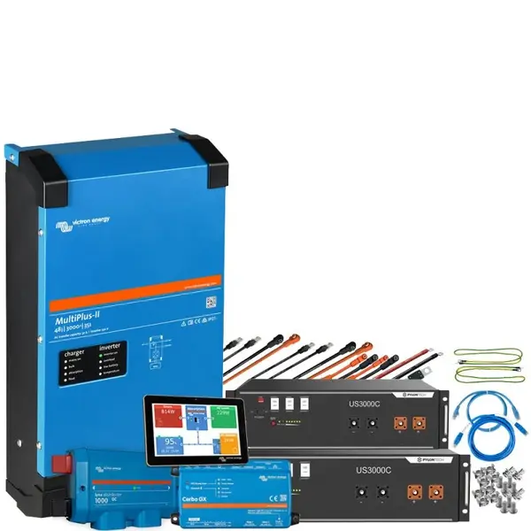 Kit fotovoltaic 7kWh cu baterie Pylontech LiFePO4 si invertor Victron MultiPlus II 48 5000 Monofazat pentru casa si off-grid