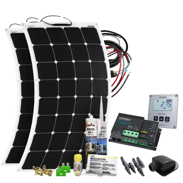 Kit fotovoltaic pentru rulota Offgridtec 240W, 12V, regulator Votronic MPP 250 Duo Digital 15A, celule monocristaline, incarcare duala, conectori MC4