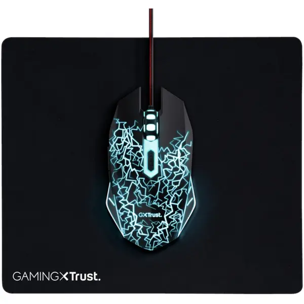Kit gaming mouse si mousepad Trust 24752, Negru
