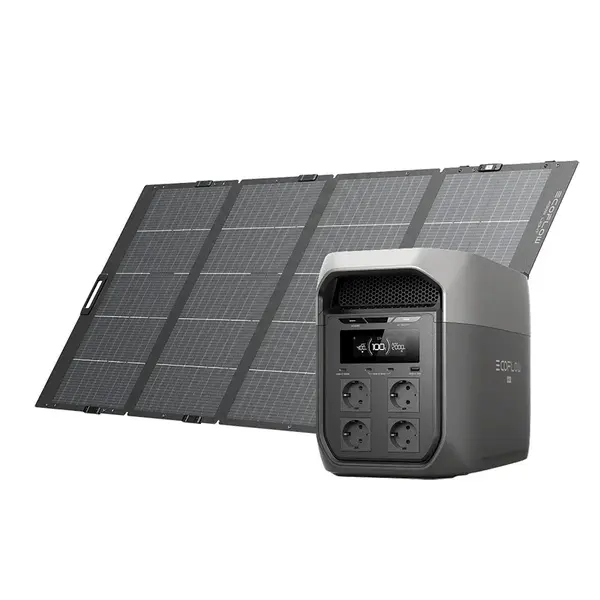 Kit generator solar portabil EcoFlow Delta 3 Max 2048Wh, 2400W + panou 160W