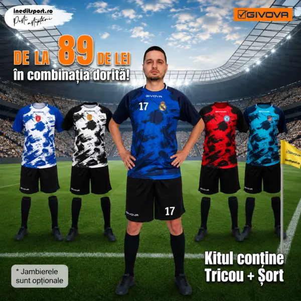 Kit Givova Art Interlock EF46 L, Alb-Albastru