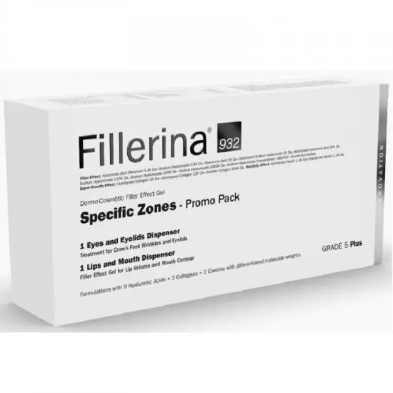 Kit Grad 5 Plus Fillerina 932: Tratament pentru Ochi și Pleoape, 15 ml + Tratament pentru Buze și Conturul Buzelor, 7 ml, Labo