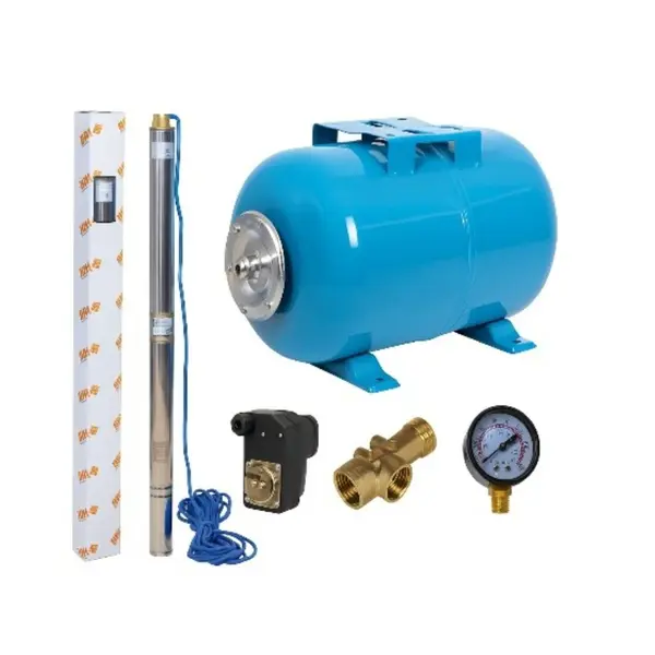 Kit hidrofor 50L cu pompa submersibila IBO Dambat 2.5STM31, 0.55 kW, debit 45l/min, H refulare 85m, cablu 20m