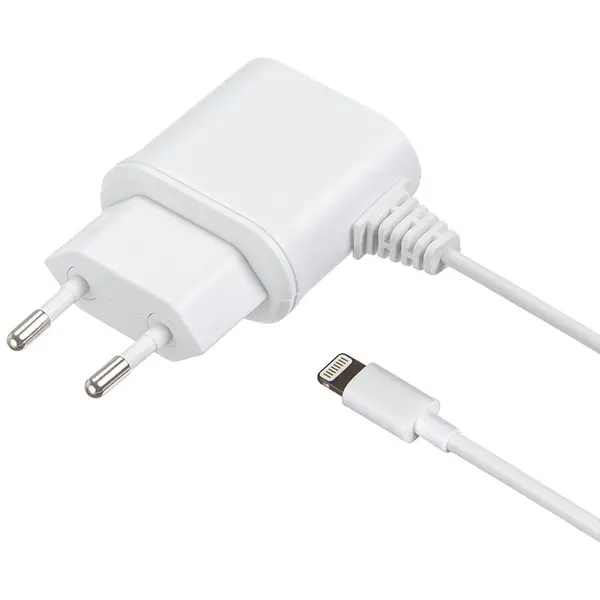 Kit Incarcator retea compact - Apple Lightning, 1 A, MFI, cablu incarcare fix, Alb