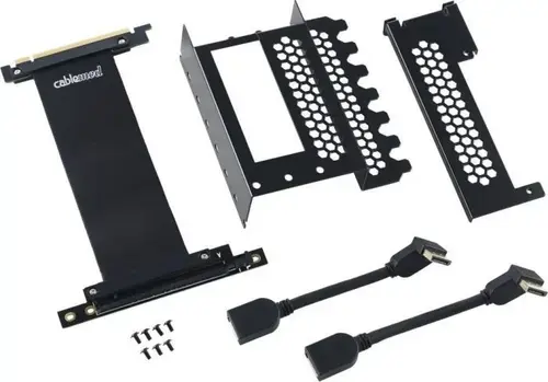 Kit montura verticala CableMod PCIe x16 Riser, 2x DisplayPort (Negru)