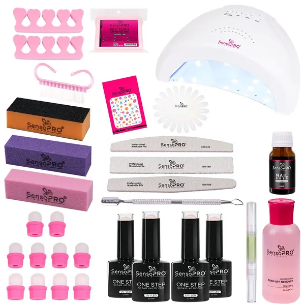 Kit Oja Semipermanenta One Step SensoPRO Milano 10ml cu Lampa UV #28 + CADOURI