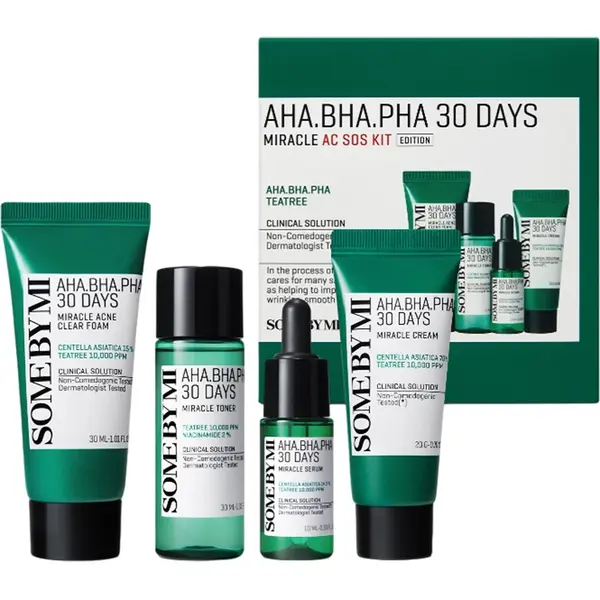 Kit pentru ten acneic AHA BHA PHA 30 Days Miracle, 4 produse, Some By Mi