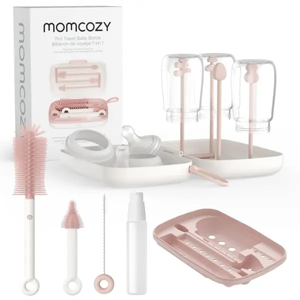Kit perii si uscator mobil 7 in 1 Momcozy Pink