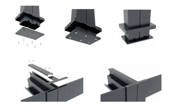 Kit prelungire pergola terasa Virtuoso Pergola X 23-837/3m, 3000 mm, extindere modulara, aluminiu, montaj rapid