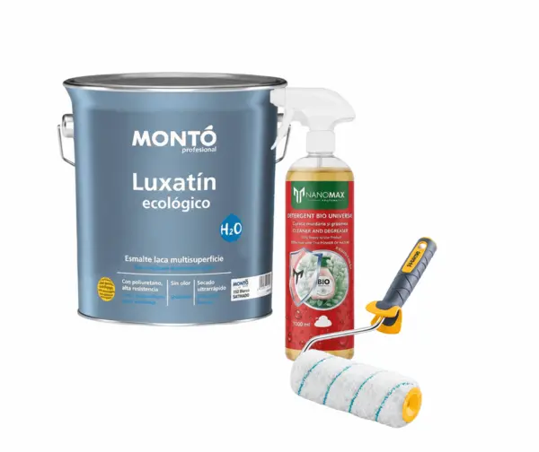 KIT Recondiționare Gresie – Vopsire Ecologică Interior & Exterior NanoMax Vopsea Ecologica Luxatin 750 ml + Detergent Bio 1L Curatare Gresie + Trafal