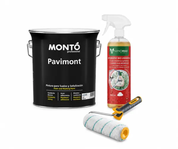 KIT Recondiționare Pavaj Vechi – Curățare + Vopsire Profesională NanoMax Vopsea Pave Plus, Protectie Hidrofoba NanoMax 4L + Detergent Curățare 1L + Tr