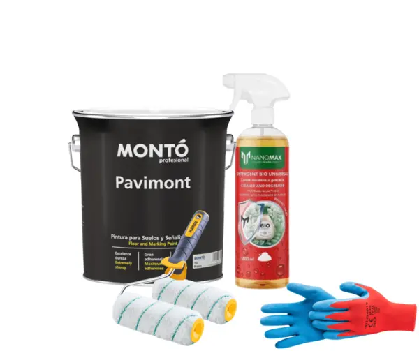 KIT Recondiționare Pavaj Vechi – Curățare + Vopsire Profesională NanoMax Vopsea Pave Plus, Protectie Hidrofoba NanoMax 4L + Curățare 1L + Trafalet, Ma