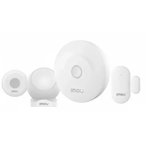 Kit securitate inteligenta IMOU cu gateway Zigbee 3.0, WiFi 2.4 GHz, senzor miscare, senzor usi/ferestre si buton alarma, KIT-Alarm(ZG2)-EU-5