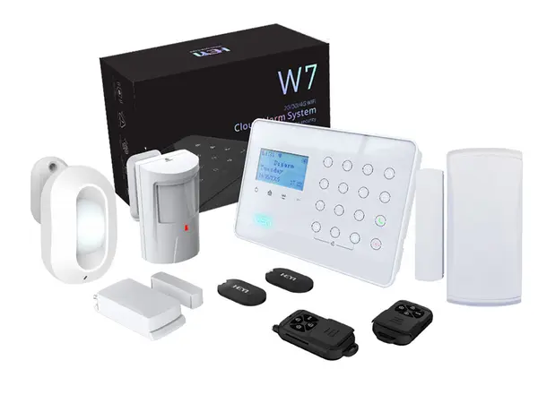 Kit sistem de alarma Wireless antiefractie, 3G/4G, Wi-Fi, 2 zone, 1x contact magnetic, 1x detector de miscare, Heyi KIT-HEYI-H7-DC