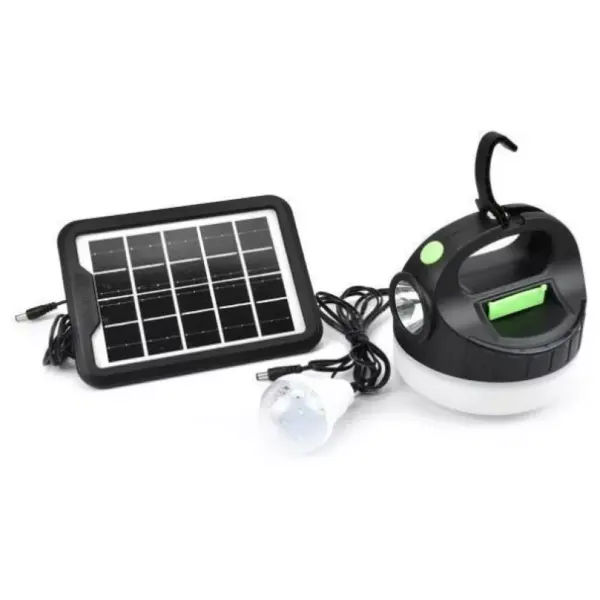 Kit Solar GDPlus GD-P20 - Lampa Multifunctionala, 1 Bec LED, Acumulator 6V-4A, Incarcare 220V+Solar