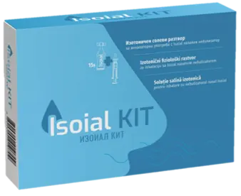 Kit solutie salina pentru nas infundat + nebulizator nazal Isoial, 15 flacoane x 5 ml, NaturPharma