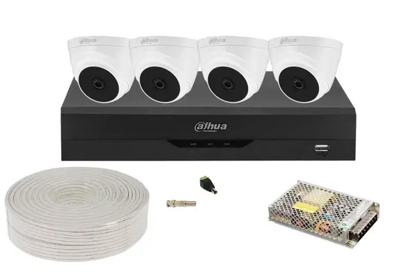 Kit supraveghere video complet cu 4 camere interior 2MP Safer, DVR 4 canale, Dahua KIT5MPINT-DAH-1