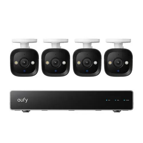 Kit supraveghere video eufy Security NVR PoE E40, Rezolutie 4K, Night Vision Color, IP67, AI, 4 camere bullet