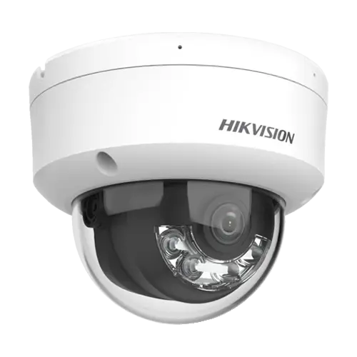 Kit supraveghere video Hikvision 4 camere IP 4K IR 30m lumina alba 30m lentila 2.8mm microfon, NVR 4 canale PoE 12MP AcuSense