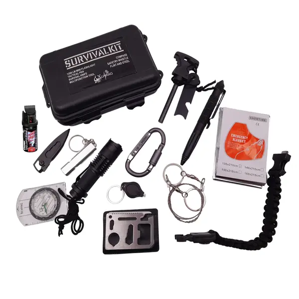 Kit supravietuire DEPOX , True Helper, 13 elemente multifunctionale, negru