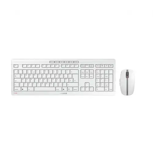 Kit tastatura cu mouse Cherry Stream Desktop Recharge, Wireless, Layout UK (Alb)