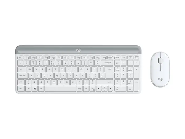 Kit tastatura + mouse wireless Logitech MK470, Slim, layout US INTL, Alb US International, Alb, 373.5 x 143.9 x 21.3 - 0 mm, Wireless