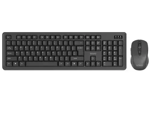 Kit Tastatura Savio KB-03 si mouse, Wireless 2.4Ghz, USB (Negru)