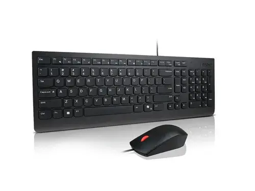 Kit Tastatura si Mouse cu fir Lenovo Essential Combo, USB, Layout RO (Negru)