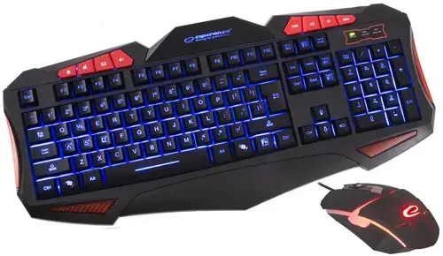 Kit Tastatura si Mouse Gaming Esperanza Shelter EGK3000 (Negru)